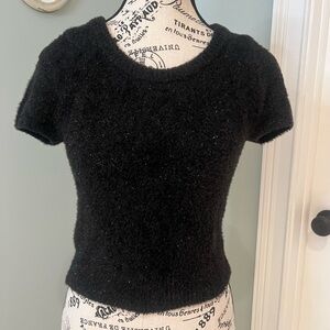 No Comment | Cropped  Black Metallic Speckled Sweater | Size M | Like New